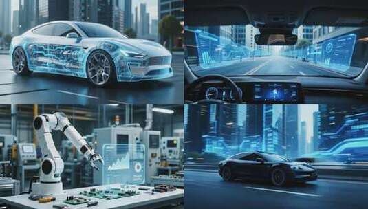 新能源汽车人工智能未来科技电动汽车氢气高清在线视频素材下载