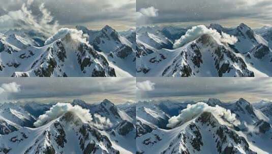 雪山自然风光全景高清在线视频素材下载
