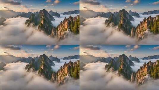 高山云海壮丽风光高清在线视频素材下载