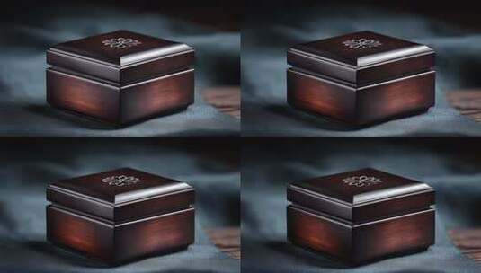 精致木质礼品盒在柔和光线下展示高清在线视频素材下载