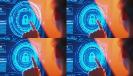 手指点击虚拟屏幕安全锁高清在线视频素材下载