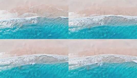 俯拍海滩海浪画面高清在线视频素材下载