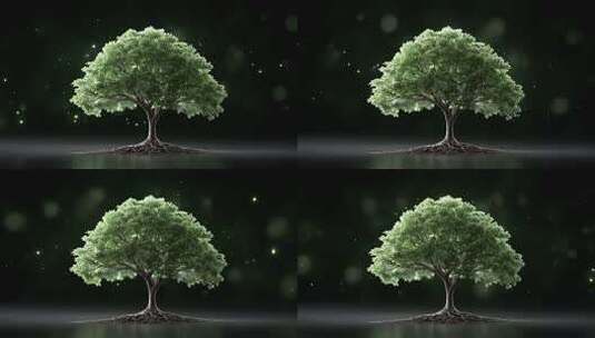 生机盎然的树木在光芒中茁壮成长高清在线视频素材下载