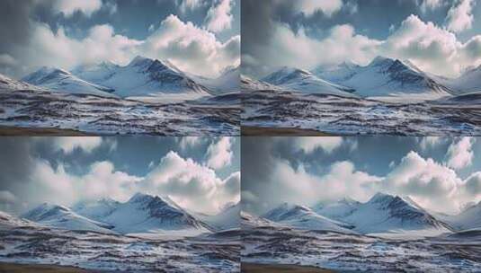 雪山自然风光全景高清在线视频素材下载