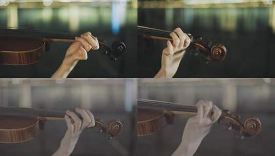 手部特写演奏小提琴素材高清在线视频素材下载
