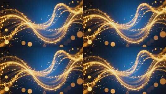 金色粒子光线流动舞台背景素材科技质感4K高清在线视频素材下载