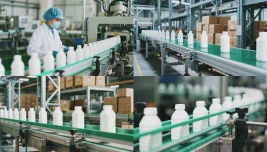 工厂工人操作流水线生产高清在线视频素材下载