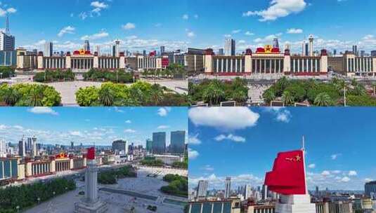 八一广场与江西美术馆高清在线视频素材下载