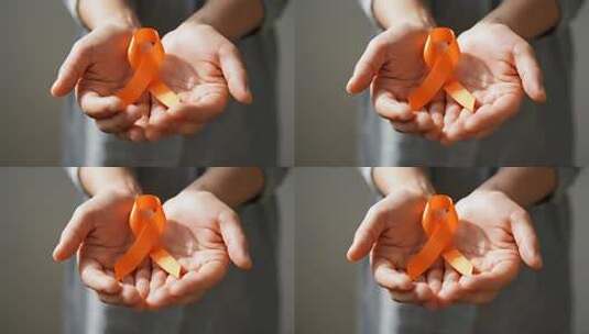 世界白血病日橙丝带公益关爱视频高清在线视频素材下载