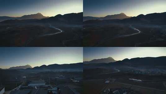 山区日出时分的自然风光高清在线视频素材下载