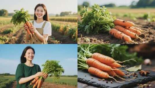 胡萝卜种植丰收高清在线视频素材下载