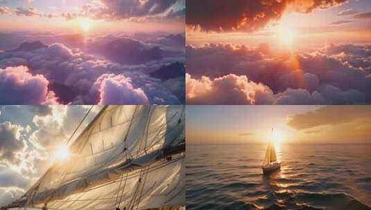 日出云海朝阳成功展望未来高清在线视频素材下载