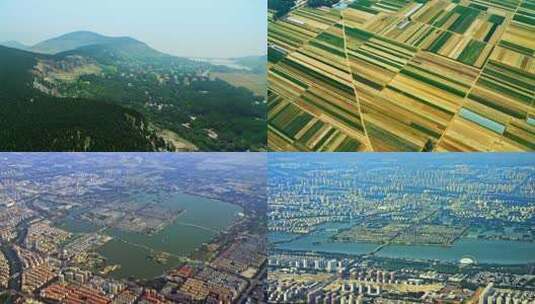 航拍聊城古城运河高清在线视频素材下载