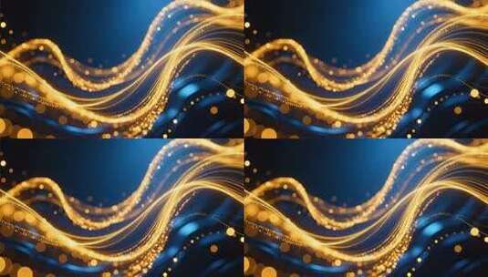 金色粒子光线流动舞台背景素材科技质感4K高清在线视频素材下载
