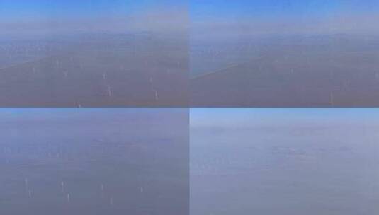 航拍上海临港洋山风电场全景高清在线视频素材下载