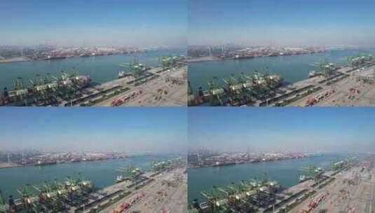 天津港，集装箱，码头高清在线视频素材下载