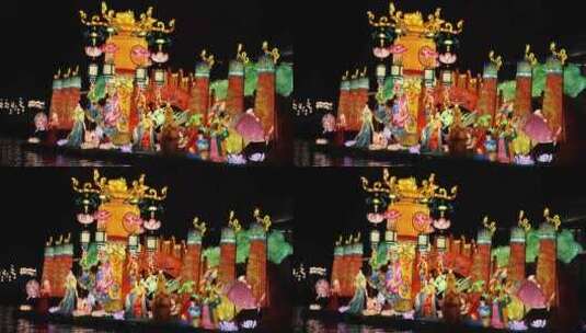 中国秦淮灯会南京白鹭洲公园灯会高清在线视频素材下载