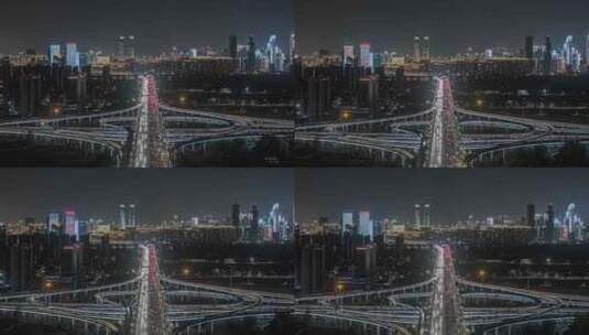 杭州机场公路夜景延时高清在线视频素材下载