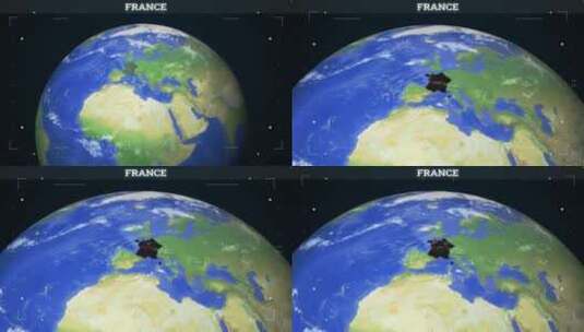 法国地图来自地球高清在线视频素材下载