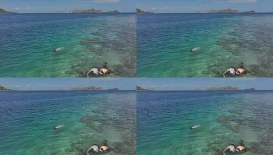 印尼科莫多海岛浮潜游泳海上风光高清在线视频素材下载
