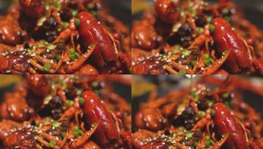 龙虾小龙虾美食小吃烧烤夜市高清在线视频素材下载