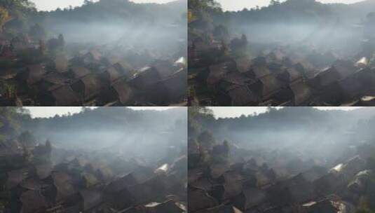 森林小镇雨林小屋高清在线视频素材下载