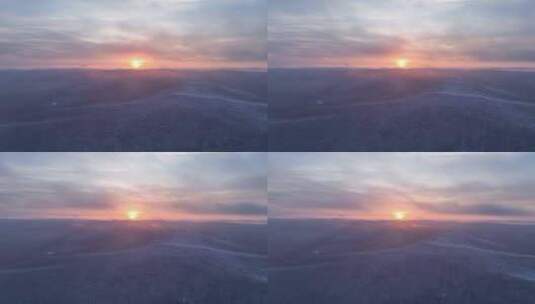 大兴安岭冬季雪色山林黎明风景高清在线视频素材下载