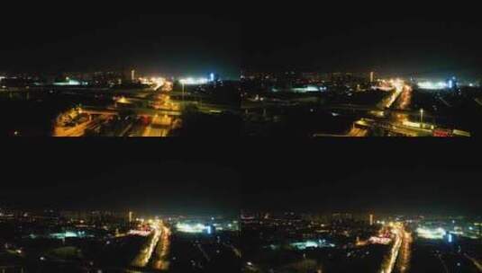 杭州下沙立交桥绕城高速车流夜景视频素材高清在线视频素材下载