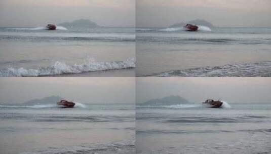 青岛海洋沙滩海浪浪花高清在线视频素材下载