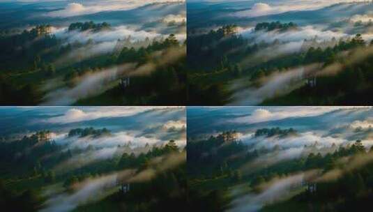 山林森林山川山脉云雾风景高清在线视频素材下载