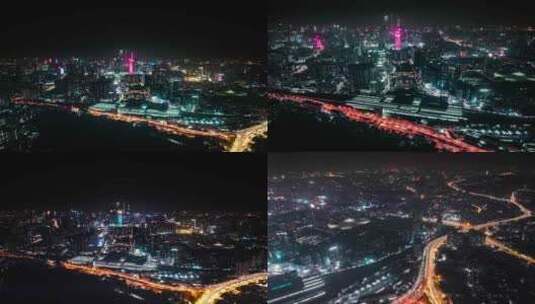 广州夜景延时4K高清在线视频素材下载