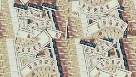 保加利亚leva BGN 50钞票在风扇高清在线视频素材下载