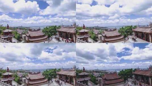 莆田市湄洲妈祖天后宫俯拍延时高清在线视频素材下载