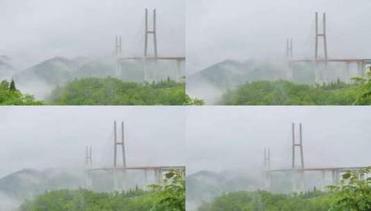 雾绕大桥高清在线视频素材下载