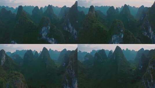 日落时分的桂林山水高清在线视频素材下载