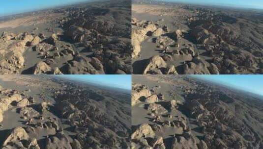 4K航拍新疆大海道雅丹地貌戈壁滩高清在线视频素材下载