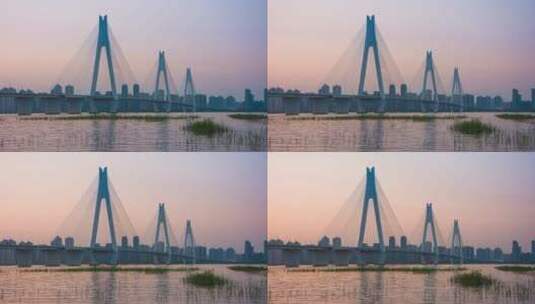 6k武汉二七长江大桥延时高清在线视频素材下载