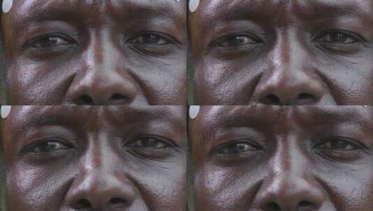 非洲人眼睛和鼻子的特写高清在线视频素材下载