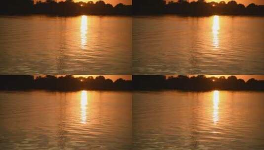 黄昏时分平静的湖面水波涟漪高清在线视频素材下载