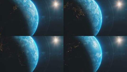 地球与太阳动画高清在线视频素材下载