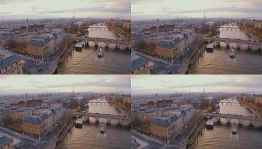 巴黎盛景的航拍高清在线视频素材下载