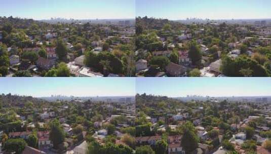 好莱坞山上漂亮的天线高清在线视频素材下载