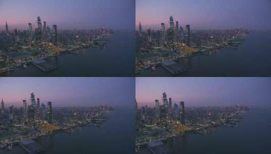 黎明时分的美国曼哈顿大楼高清在线视频素材下载