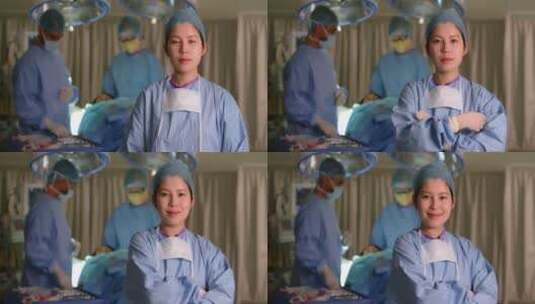 手术室微笑的女医生高清在线视频素材下载