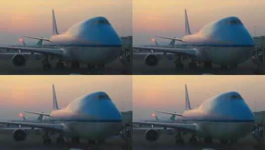 机场飞机的特写镜头高清在线视频素材下载