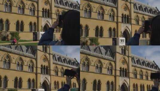 女人在拍英国摄博物馆高清在线视频素材下载
