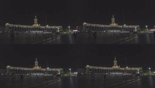 天津站夜景4K实拍原素材高清在线视频素材下载