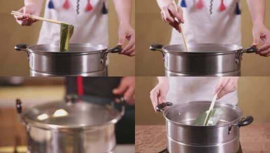 【镜头合集】锅煮开水沸水高清在线视频素材下载