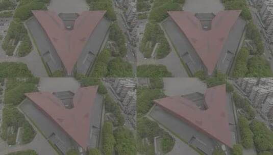 武汉辛亥革命博物馆，俯视环绕镜头高清在线视频素材下载