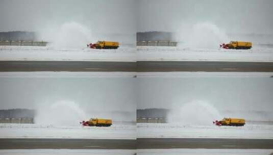 清除机场轨道上的积雪高清在线视频素材下载
